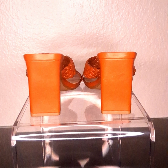 Veda Women's Orange Braided Heeled Sandals - Picture 10 of 13